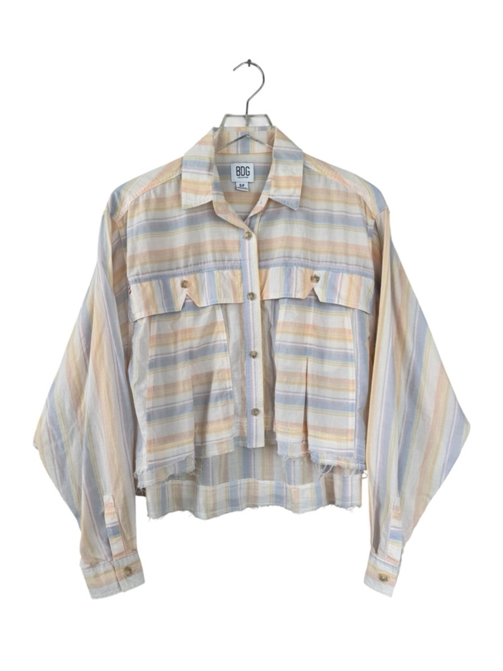 BDG Urban Outfitters 100% Cotton Cropped Button Down Shirt Size Small